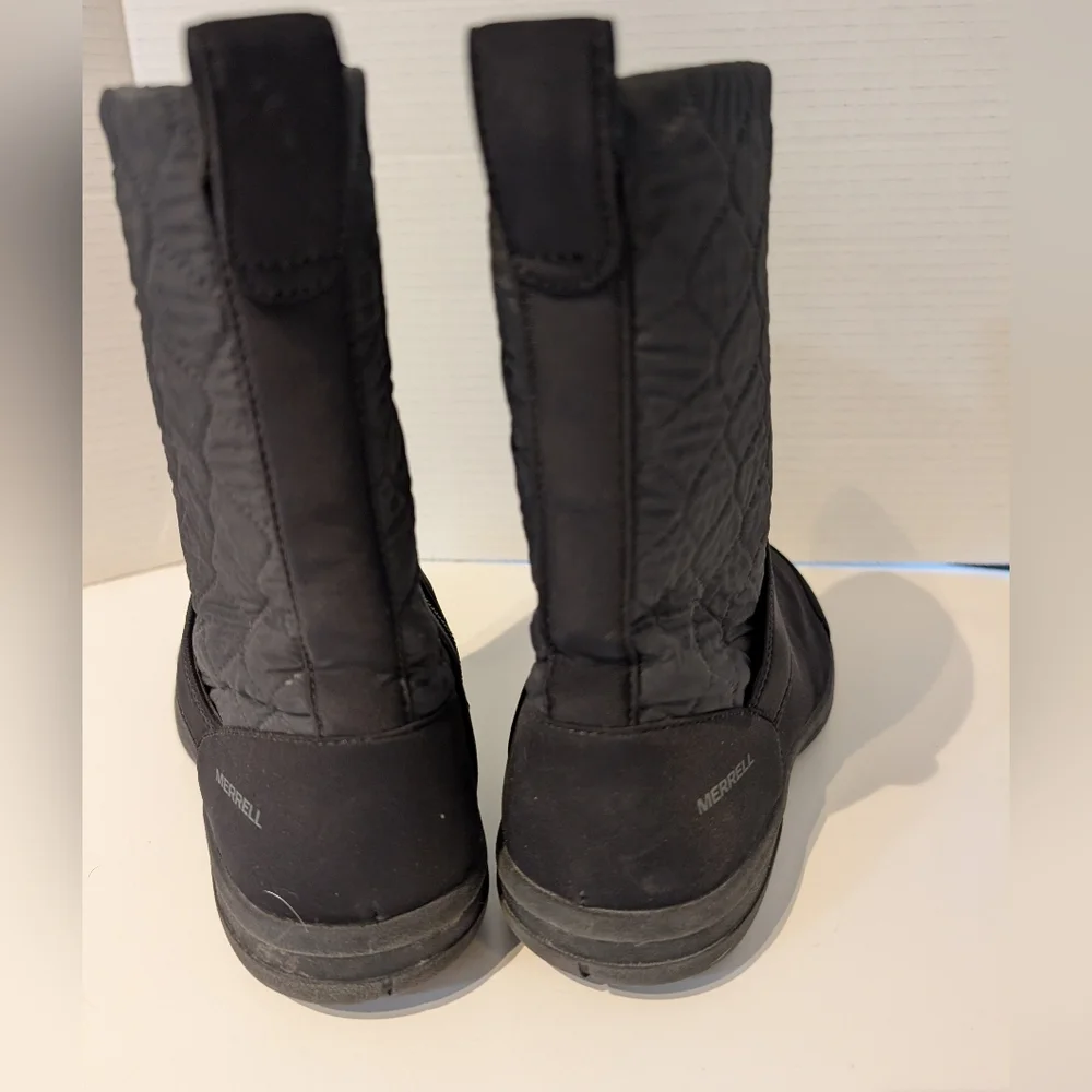 Merrell Womens Quilted Black Winter Boots‎ Sz. 7.5
